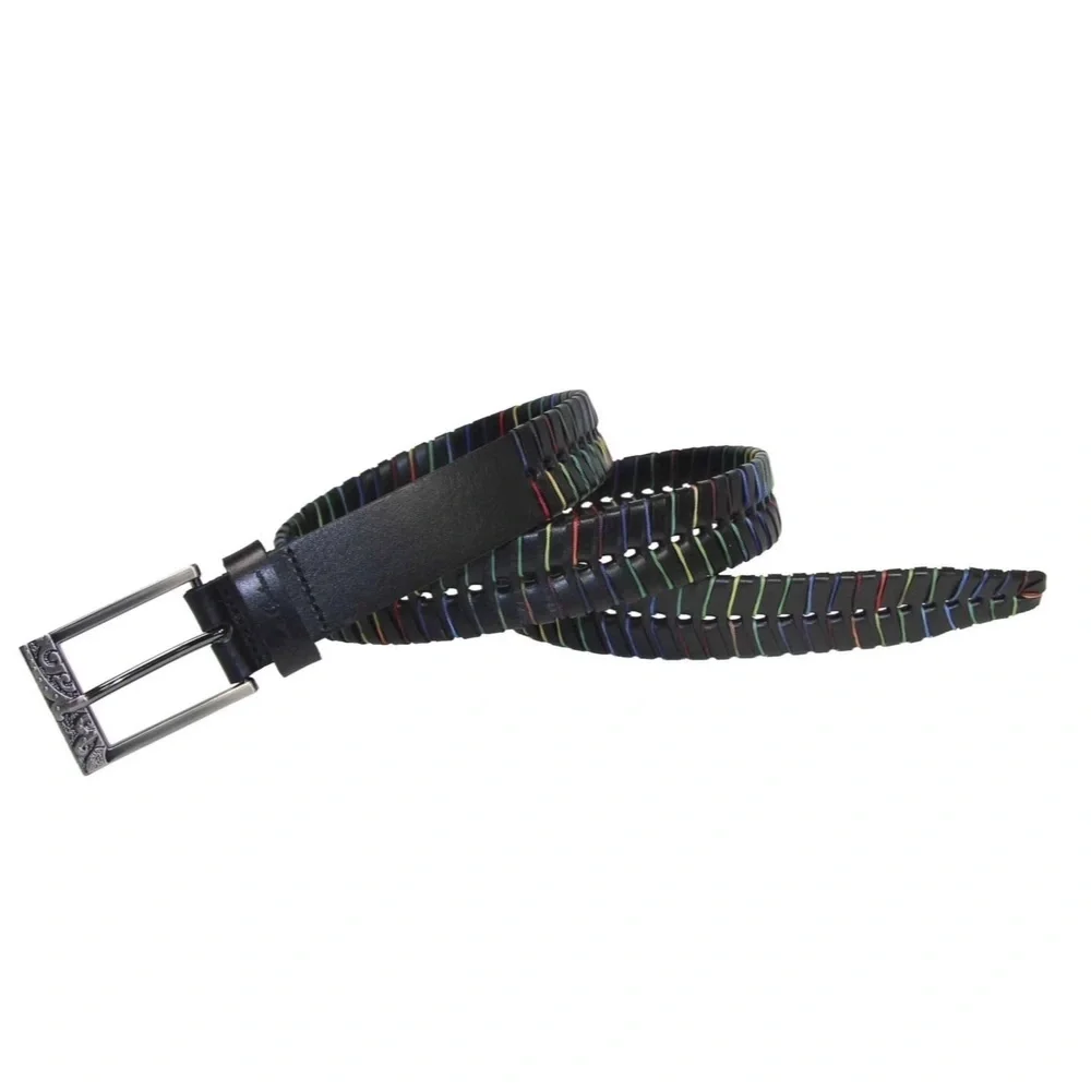 Robert Graham Warrick Black Leather Belt